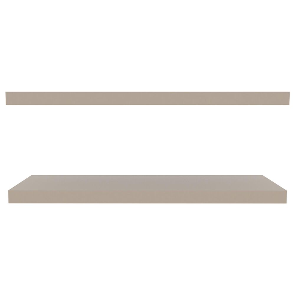 Hearth and Haven Dallas 32" Floating Wall Shelf in Taupe (Set of 2), , large
