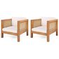 Hearth and Haven Outdoor Club Chair with Teak Frame in Beige (Set of 2), , large