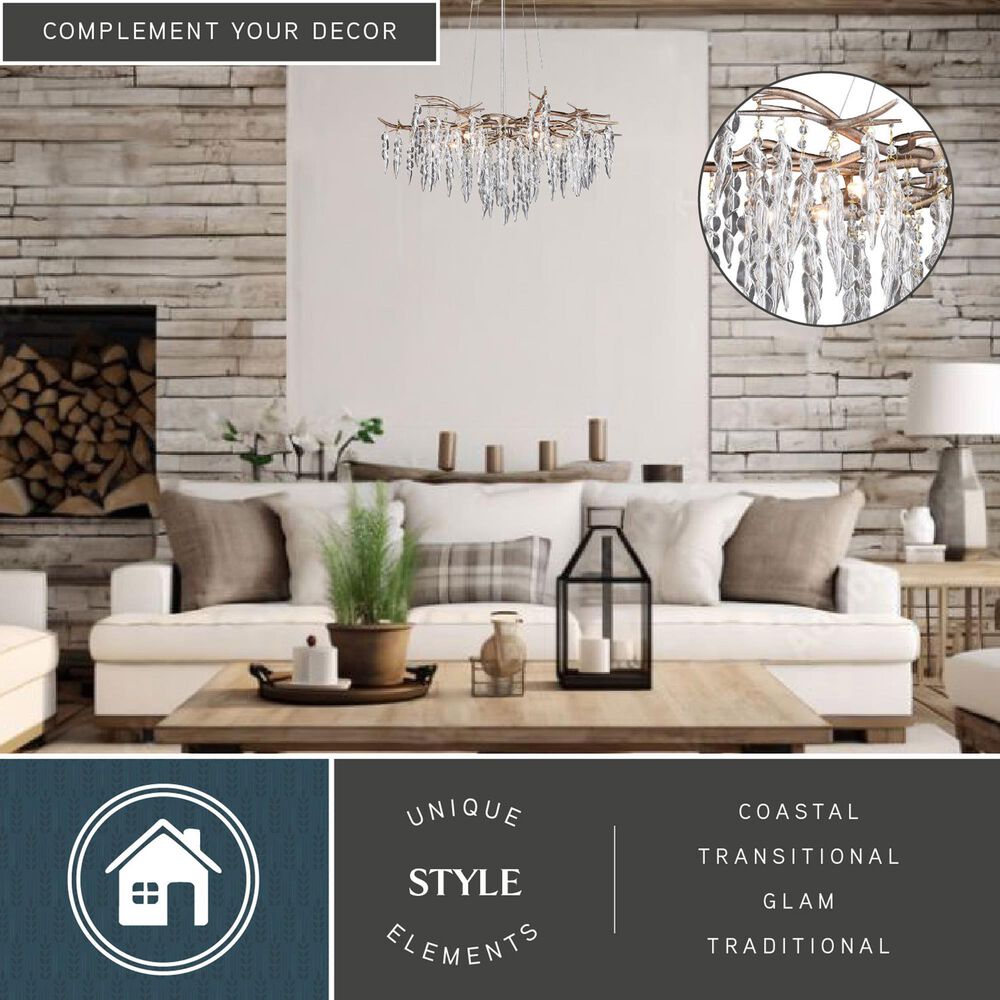 Vaxcel Rainier 5-Light Chandelier in Silver Mist, , large
