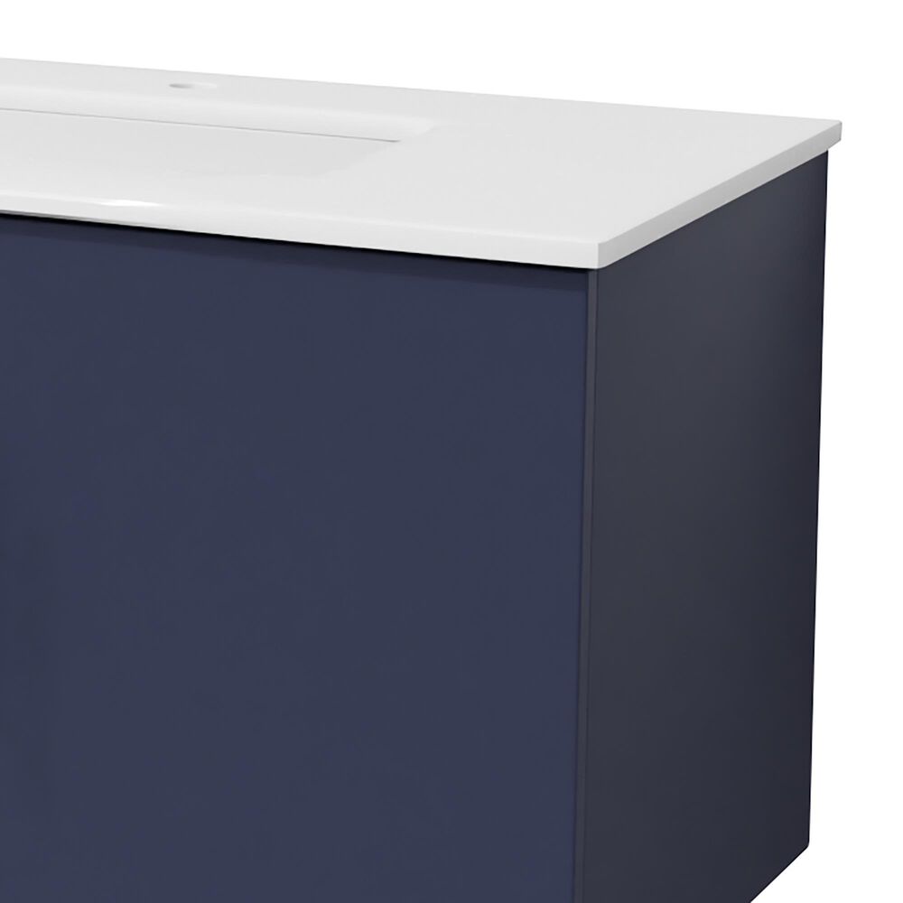 Lexora Home Geneva 80" Double Bathroom Vanity in Navy Blue with 2 cm White Cultured Marble Top and Rectangular Sinks, , large