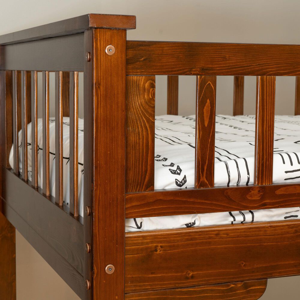 Linon Home Decor Levi Twin Workstation Loft Bed with Desk in Espresso, , large