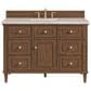 James Martin Vanities Lorelai 48" Single Vanity in Mid-Century Walnut with 3 cm Victorian Silver Quartz Top, , large