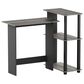 HOMLUX L-Shaped Computer Desk with Open Display Shelves in French Oak Grey and Black, , large