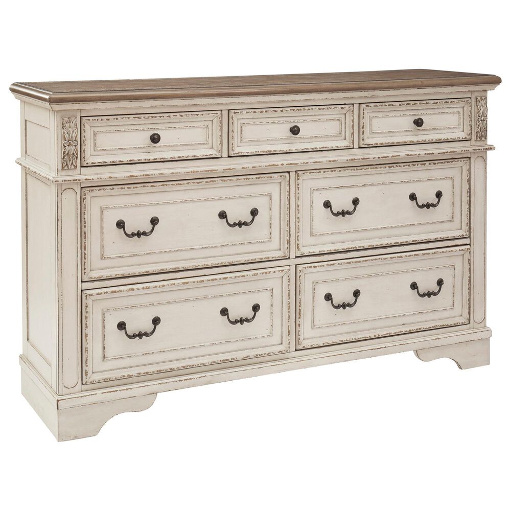 Ashley Realyn 5-Piece Queen Panel Bedroom Set in Chipped White, , large
