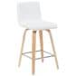 Armen Living Vienna Swivel Counter Height Stool with Snow White Upholstery in Patterned Oak, , large
