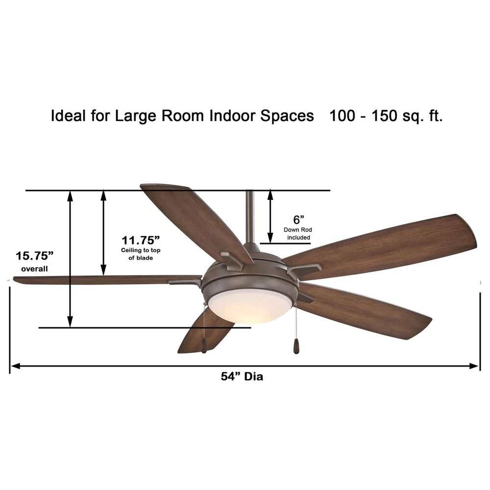 Minka-Aire Lun Aire 54" Ceiling Fan with LED Light in Oil Rubbed Bronze, , large
