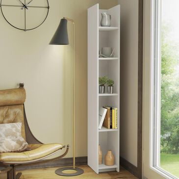 Bestar Small Space 10" Storage Tower in White, , large