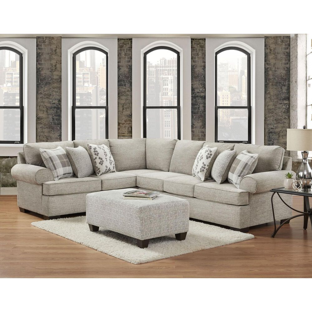 Arapahoe Home Ronstadt Ash Ottoman in Aspen Linen, , large