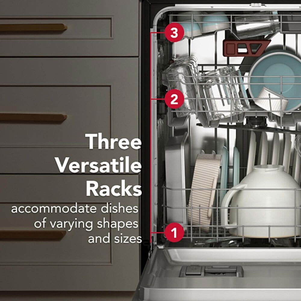 KitchenAid 24&quot; Third Level Jet Rack Dishwasher with 40+ Total Wash Jets and Bar Handle in PrintShield Stainless, , large