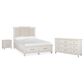 Nicolette Home Willowbrook Queen Storage Bed with Upholstered Headboard with Dresser and Nightstand in Egg Shell White, , large