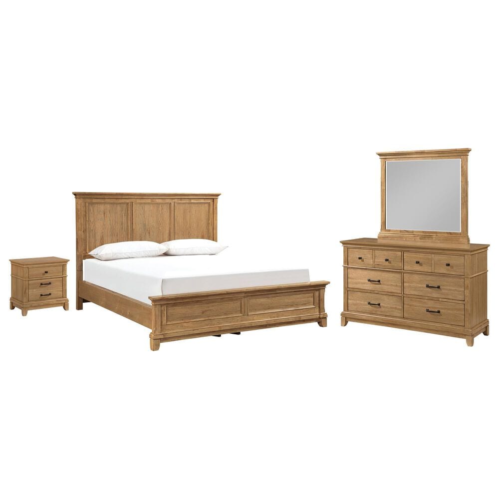 New Heritage Design Sunstone 4-Piece King Bedroom Set in Honey, , large