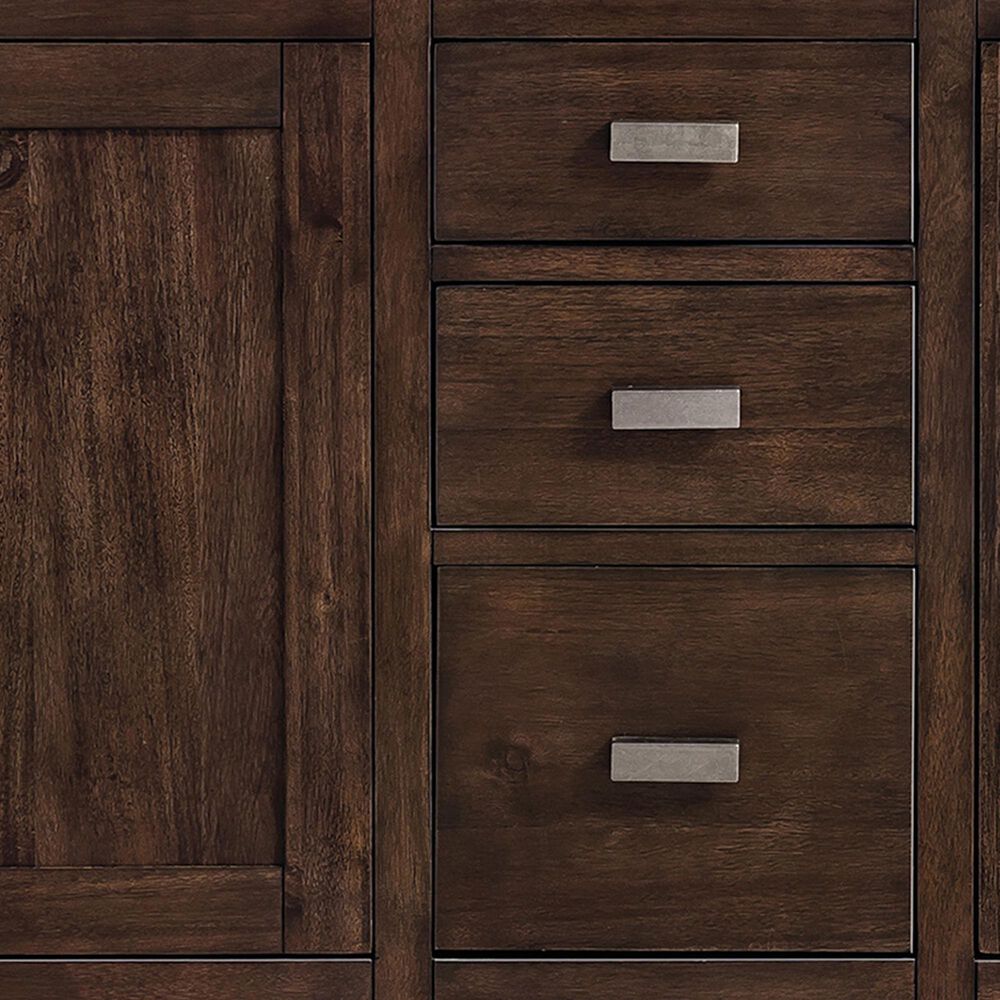 James Martin Vanities Addison 72&quot; Double Bathroom Vanity in Mid-Century Acacia with 3 cm Parisien Bleu Quartz Top and Rectangular Sinks, , large