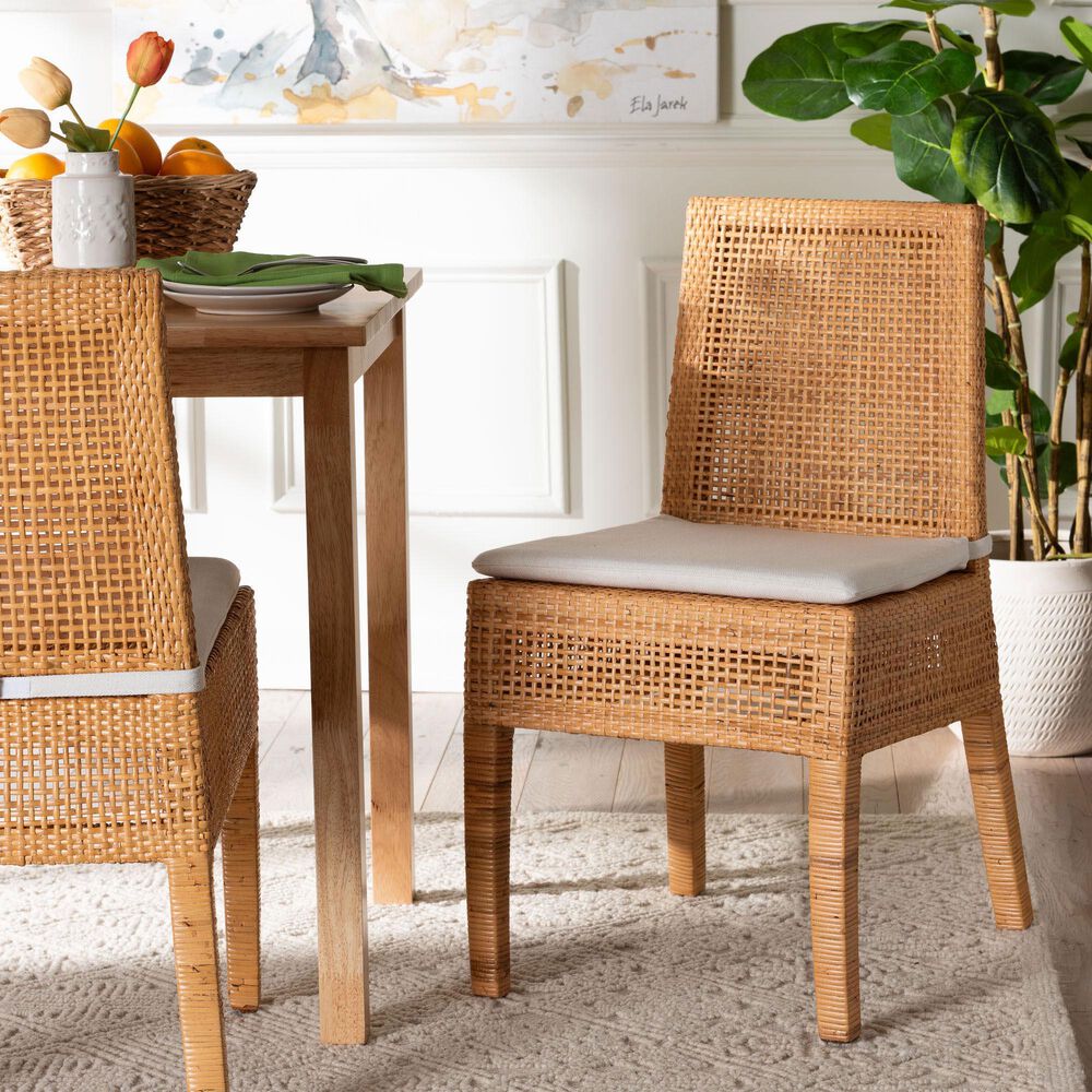 Baxton Studio Morris Side Chair in Light Honey, , large