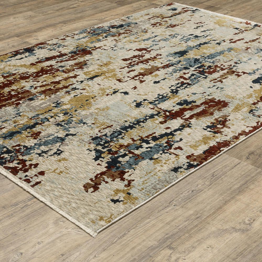 Oriental Weavers Capella Abstract Beige and Multicolor 6&#39;7&quot; x 9&#39;6&quot; Area Rug, , large