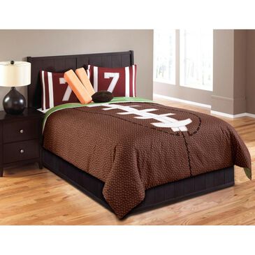 Hallmart Collectibles Touchdown 5-Piece Twin Comforter Set in Brown, , large