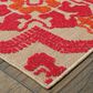 Oriental Weavers Cayman 2541V 9"10" x 12"10" Sand and Pink Area Rug, , large