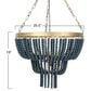 Creative Coop Laurel 2-Tier Draped Wood Bead Chandelier with Gold and Navy Blue Shade, , large