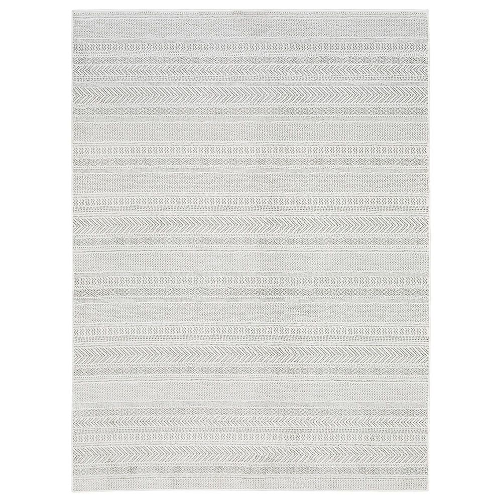 Oriental Weavers Montecito Geo Stripes 9"10" x 12"10" White Area Rug, , large