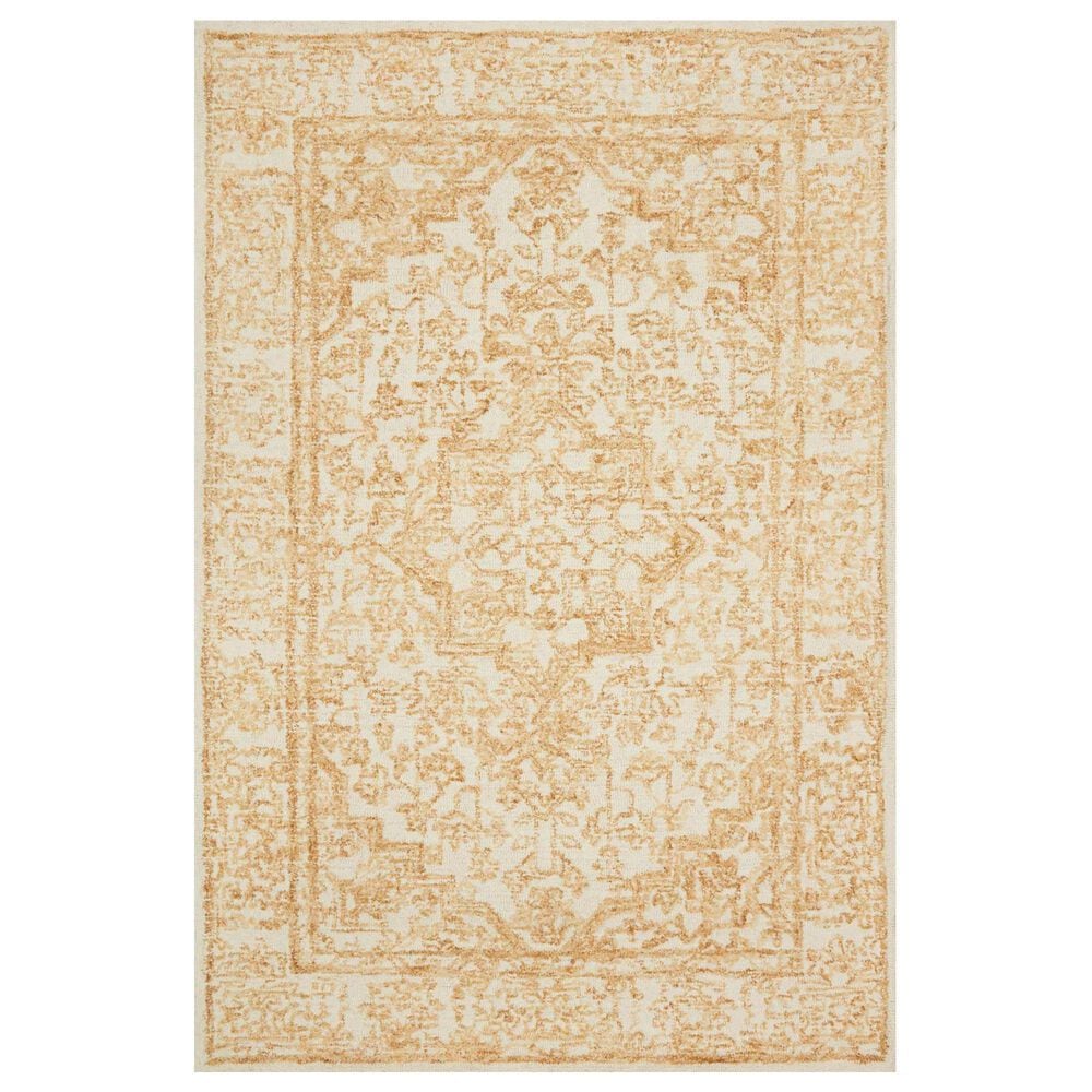 Magnolia Home Annie ANN-03 5" x 7"6" White and Gold Area Rug, , large