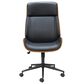 Zuo Modern Flex High Back Office Chair with Black Faux Leather in Black and Walnut, , large