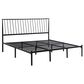 Hearth and Haven King Platform Bed with Angle Headboard in Black, , large