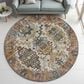 Dalyn Rug Company Silk Road Copper, Ivory, Gold, Brown, Blue, Aloe and Blush 8" Round Area Rug, , large