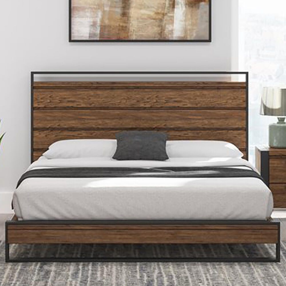 Golden Wave Furniture Hendrick King Bed in Brown and Black, , large
