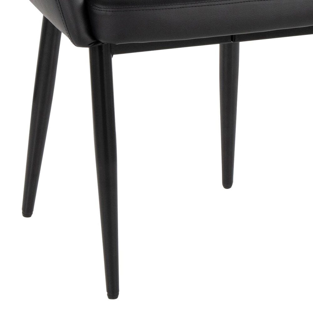 LumiSource Renee Arm Chair with Black Faux Leather Cushion in Black (Set of 2), , large