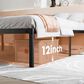 Hearth and Haven Queen Heavy Duty Metal Bed Frame in Black, , large