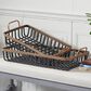 Maple and Jade 2-Piece Grid Wood Tray in Matte Black and Brown, , large