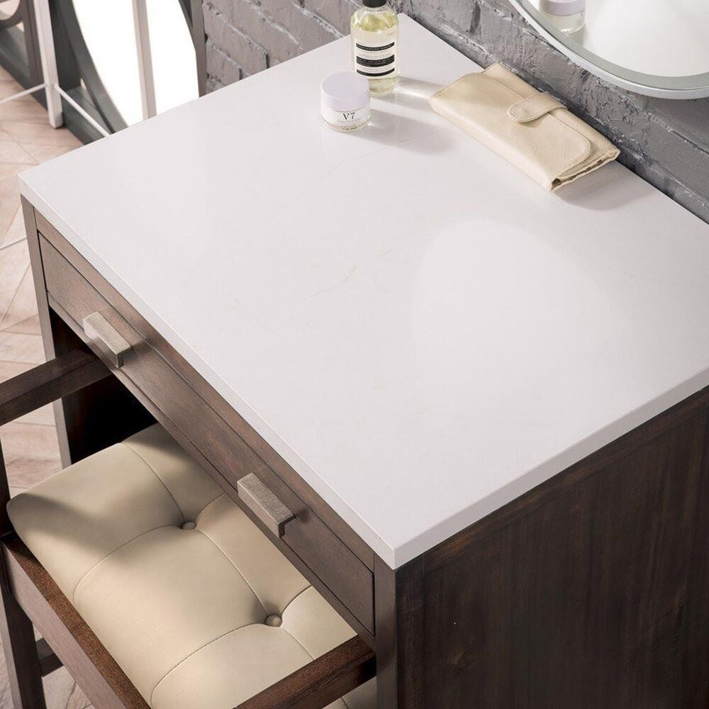 James Martin Vanities Addison 30" Freestanding Countertop Unit in Mid Century Acacia with 3 cm White Zeus Quartz Top, , large