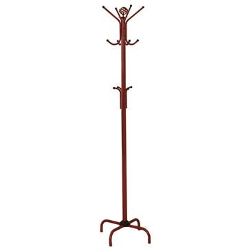 Monarch Specialties 70" Metal Coat Rack in Red, , large