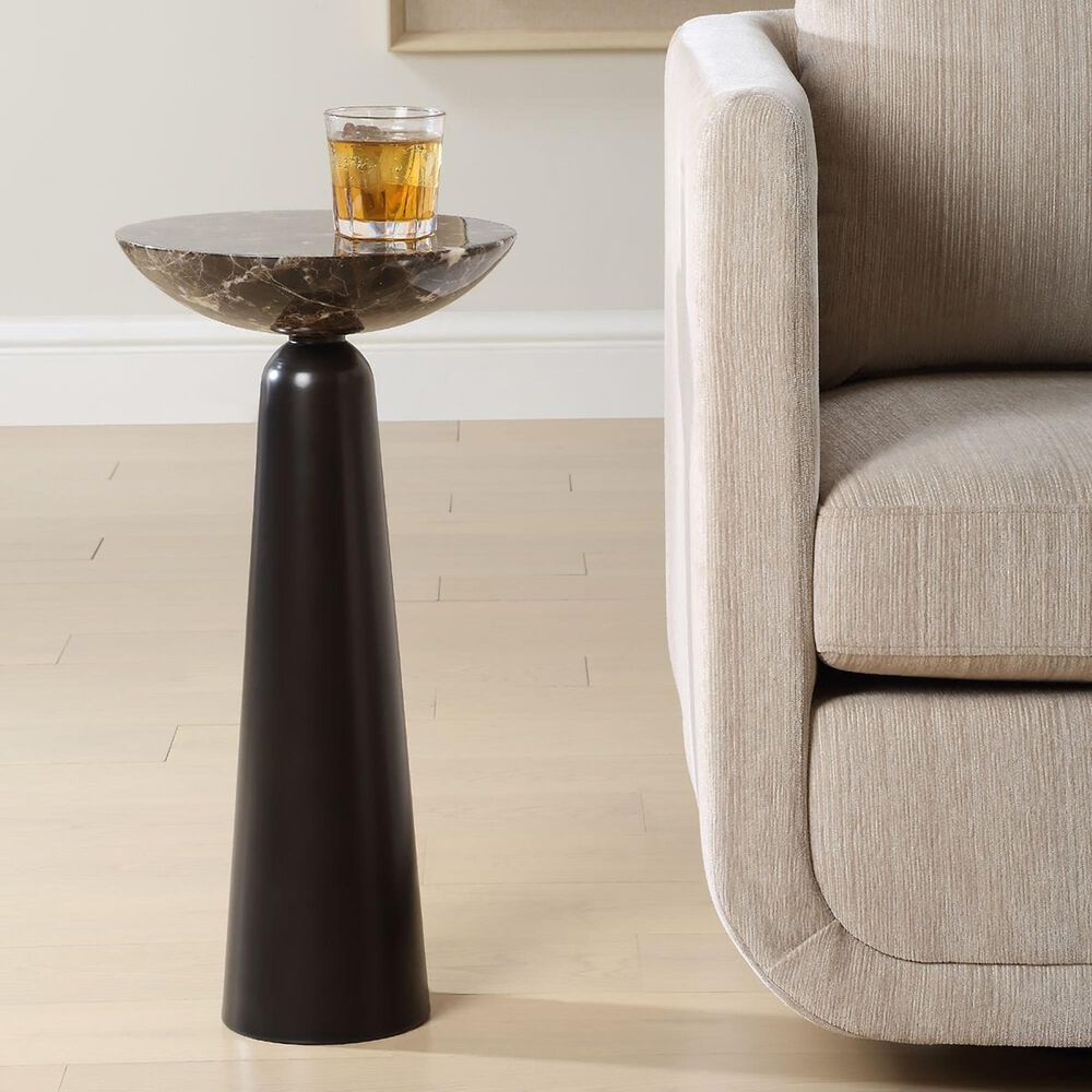 Uttermost Hastings Accent Table in Dark Bronze, White and Brown, , large