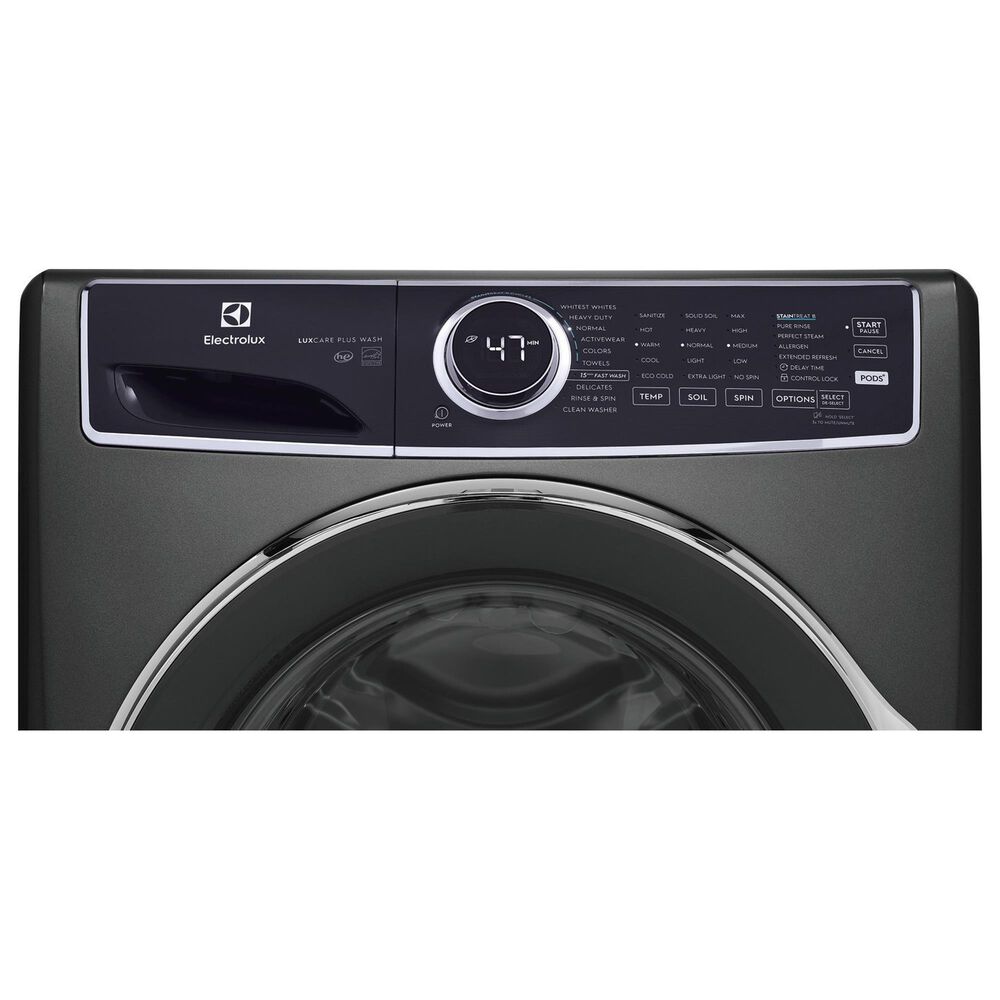 Electrolux 4.5 Cu. Ft. Front Load Washer and 8.0 Cu. Ft. Electric Dryer Laundry Pair with Pedestal in Titanium, , large