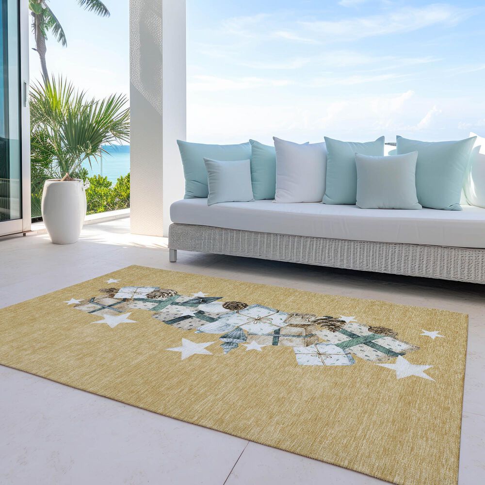 Dalyn Rug Company Wonderland WN33 5&#39; x 7&#39;6&quot; Gold Indoor/Outdoor Area Rug, , large