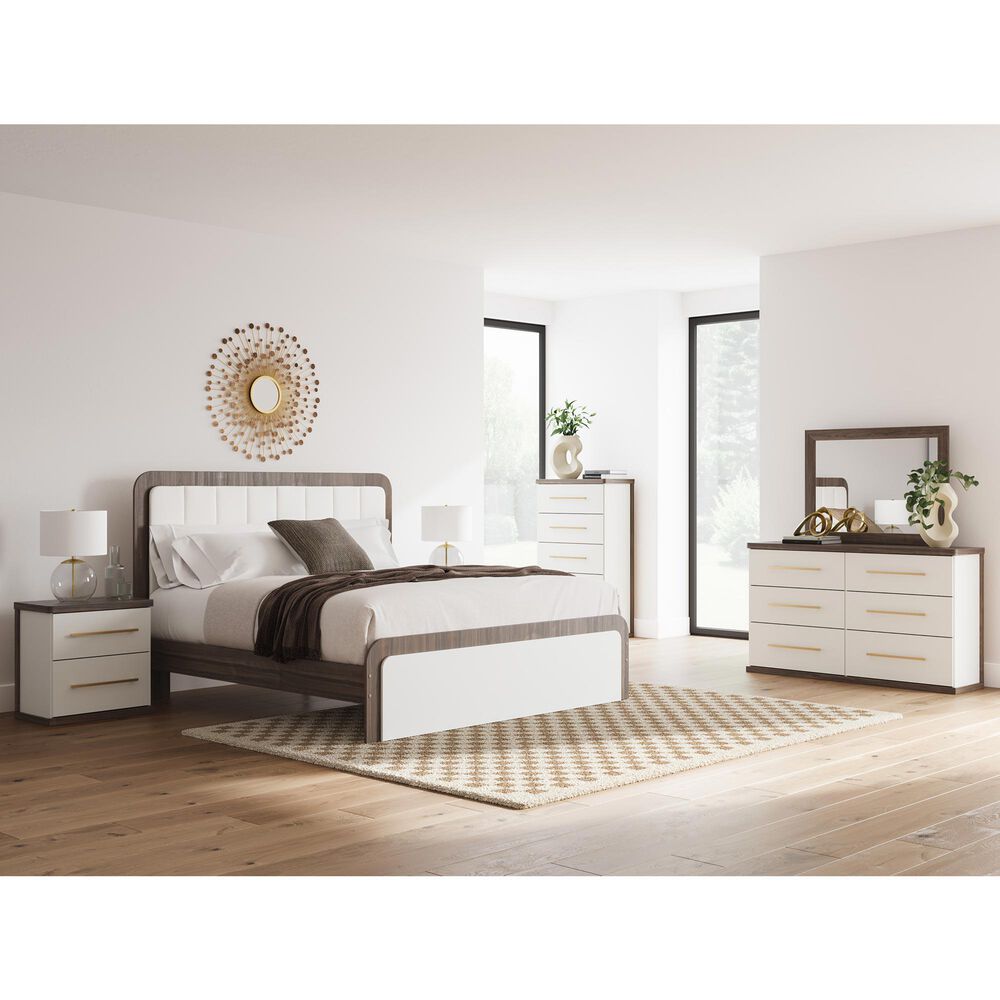 Ashley Kendanport 5 Piece King Bedroom Set in Brown and White, , large