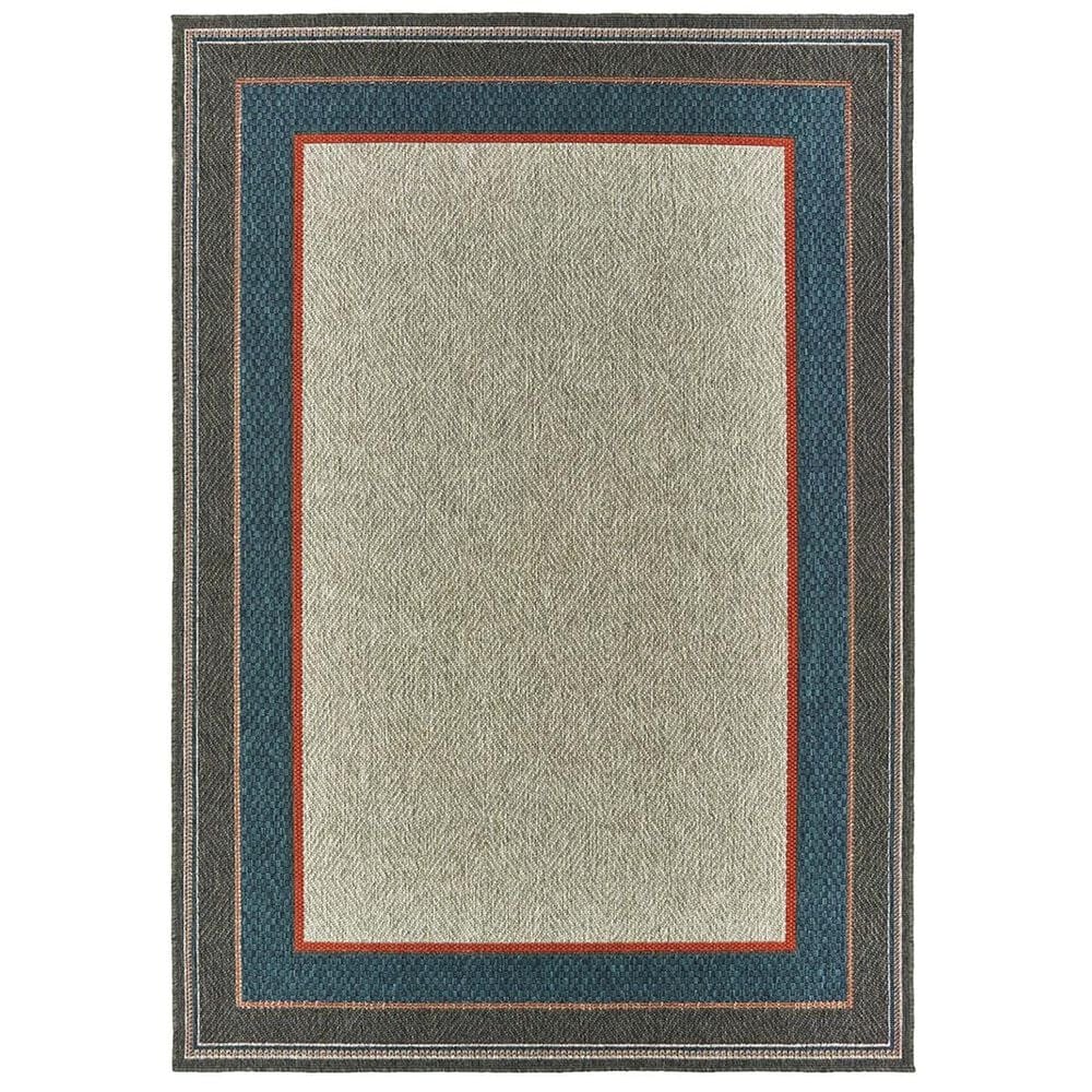 Oriental Weavers Latitude 8021L 6"7" x 9"2" Grey and Blue Area Rug, , large