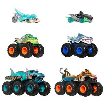 Hot Wheels Monster Truck Sharks vs Dinos Vehicle Toy Multipack, , large
