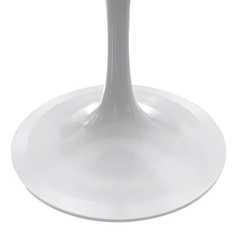 Leisuremod LeisureMod Verve Collection 48 Round Dining Table, White Base with Sintered Stone Black Top, , large