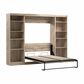 Bestar Pur 109" Full Murphy Storage Bed in Rustic Brown, , large