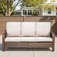 Hearth and Haven Outdoor PE Wicker Sofa with Deep Seat Cushions in Beige, , large