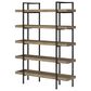 Ashley Montia 76" Bookcase in Light Brown and Gunmetal Gray, , large