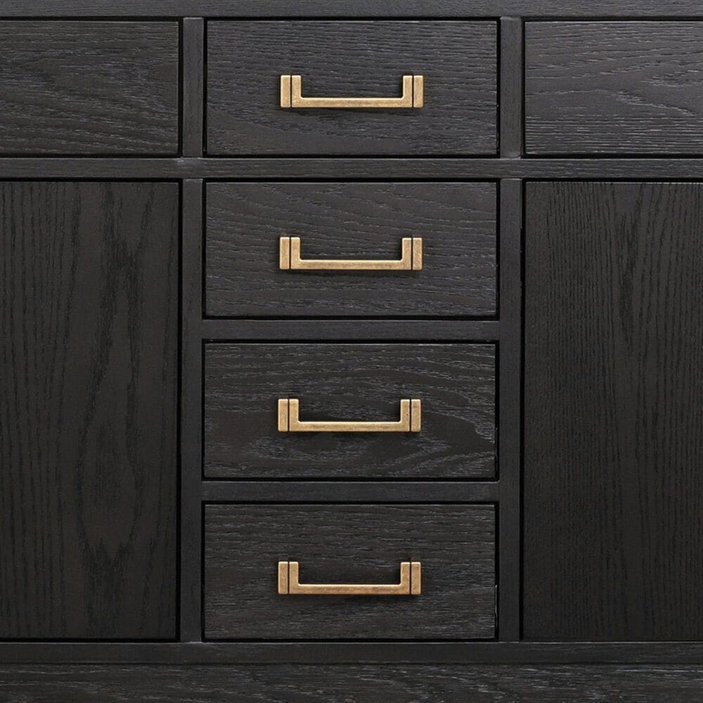 Lexora Home Laurel 60&quot; Double Bathroom Vanity in Black Oak with White Cultured Marble Top and Rectangular Sinks, , large