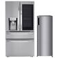 LG 2-Piece Kitchen Package with 29.5 Cu. Ft 4-Door French Door Refrigerator and Single Door Freezer in Stainless Steel, , large