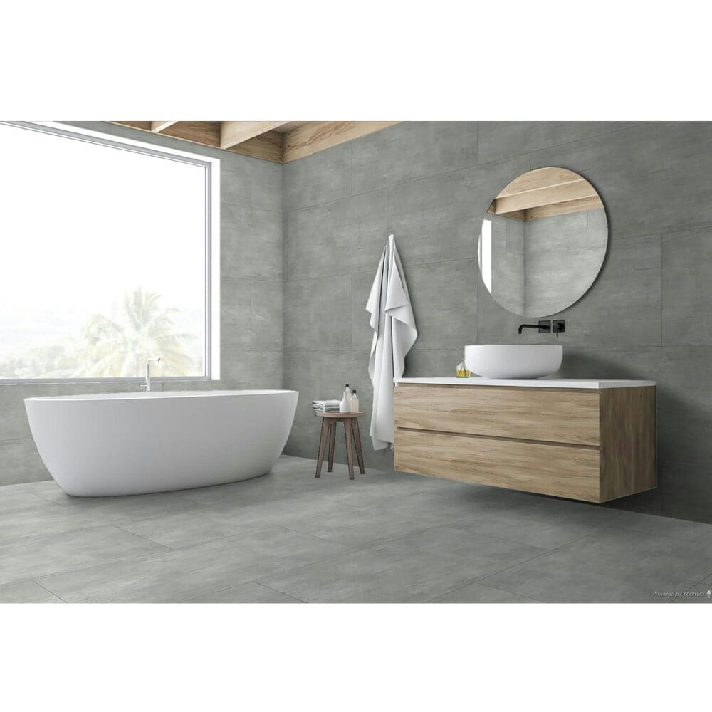 Emser Unified Gray 24" x 47" Tapiz Matte Porcelain Tile, , large