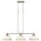 Golden Lighting Kinsley 3-Light Linear Pendant with Antique Ivory Shade in Aged Galvanized Steel, , large