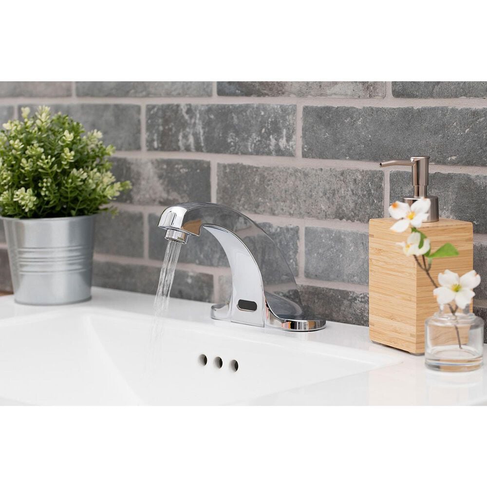 MS International Touch-Less Infrared Sensor Low-Arc Spout Bathroom Faucet in Chrome, , large
