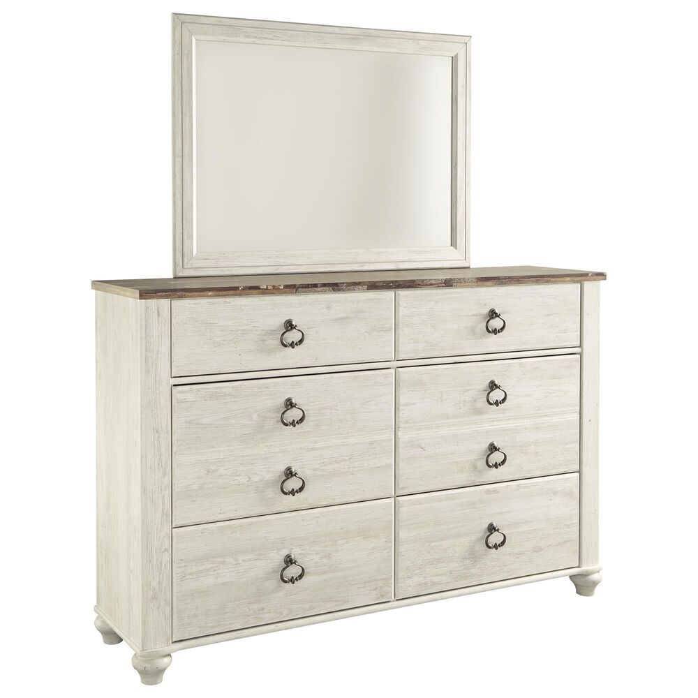 Signature Design by Ashley Willowton 3-Piece Queen Bedroom Set in Whitewash, , large