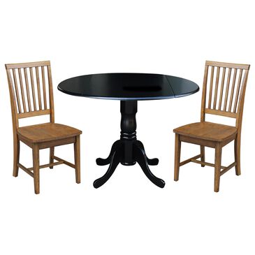 International Concepts 3-Piece Dining Set in Black/Pecan, , large