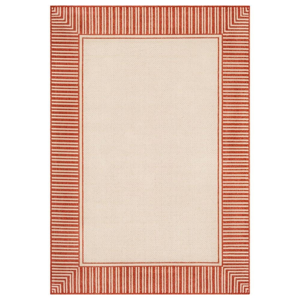 Surya Alfresco 3"7" x 5"7" Rust and Beige Indoor/Outdoor Area Rug, , large